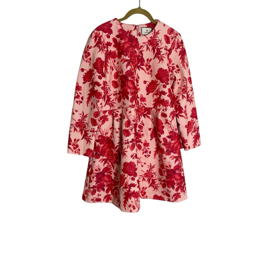 Tuckernuck Zinnia Floral Bloom Pink Red Pockets Dress Large